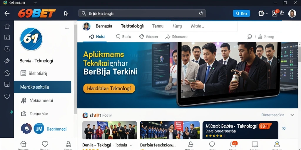Tampilan antarmuka aplikasi 69BET yang modern dan user-friendly.