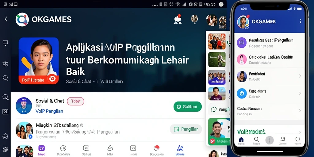 Antarmuka user-friendly OKGAMES untuk panggilan VoIP berkualitas.