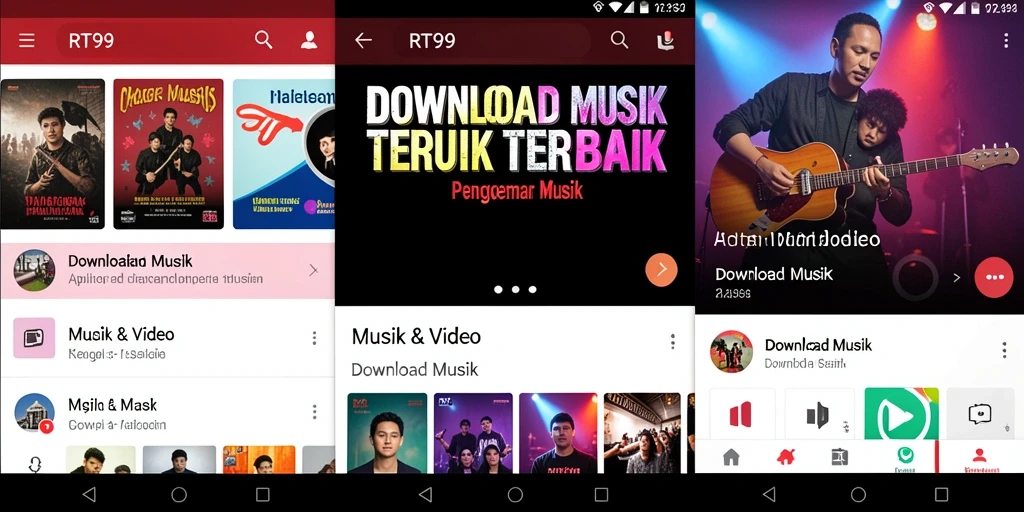 Tampilan antarmuka RT99 yang memudahkan pengguna dalam mengunduh musik.