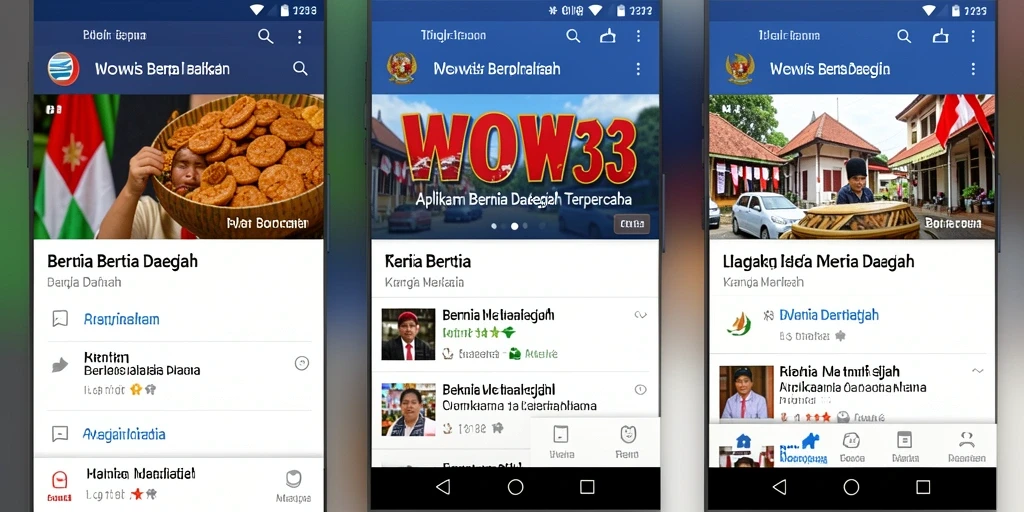 Antarmuka WOW33 menampilkan berita daerah yang informatif dan menarik.